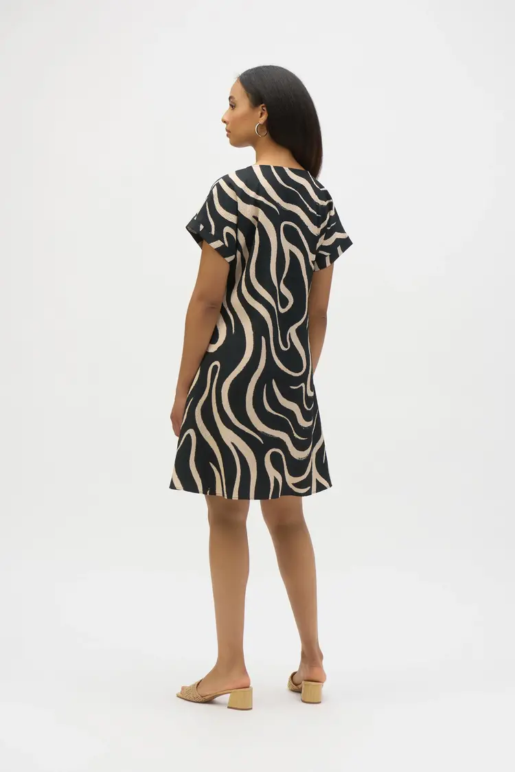 Joseph Ribkoff Joseph Ribkoff 252205 Seersucker Abstract Print A-Line Dress