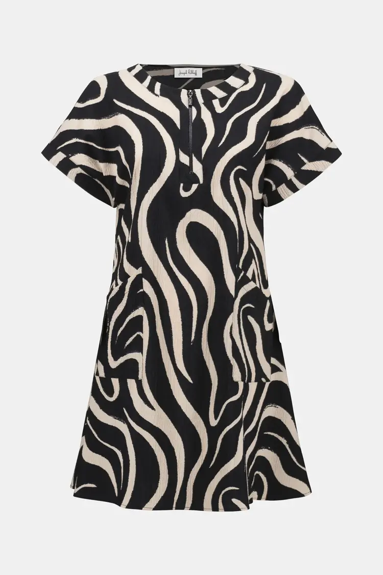 Joseph Ribkoff Joseph Ribkoff 252205 Seersucker Abstract Print A-Line Dress