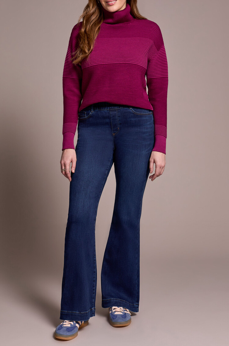 Tribal Tribal Audrey Pull On Boundless Denim Flare Jeans 5860O