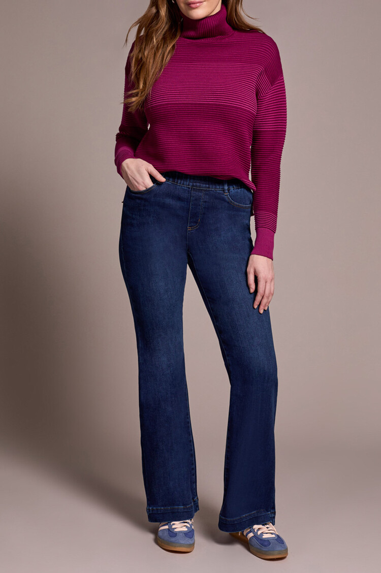 Tribal Tribal Audrey Pull On Boundless Denim Flare Jeans 5860O