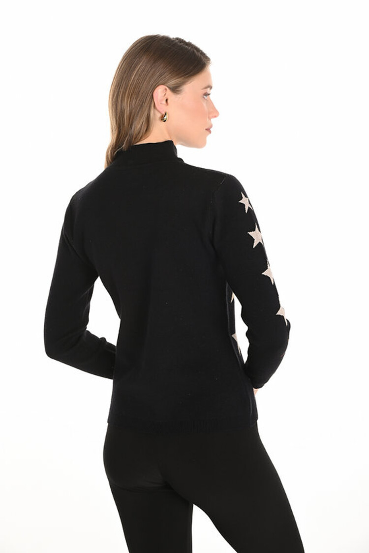 Frank Lyman Frank Lyman Knit Mock Neck Sweater W/ Star Print 253853