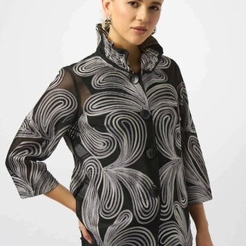 Joseph Ribkoff Joseph Ribkoff 253949 Embroidered Mesh Straight Jacket
