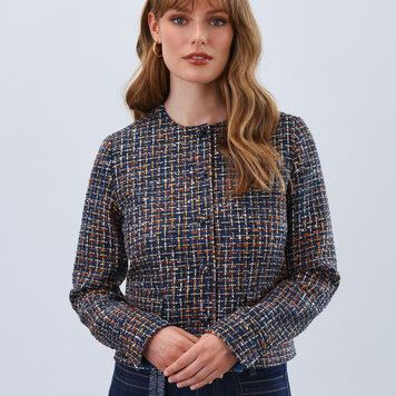 French Dressing Jeans French Dressing Tweed Collarless Jacket 1494228