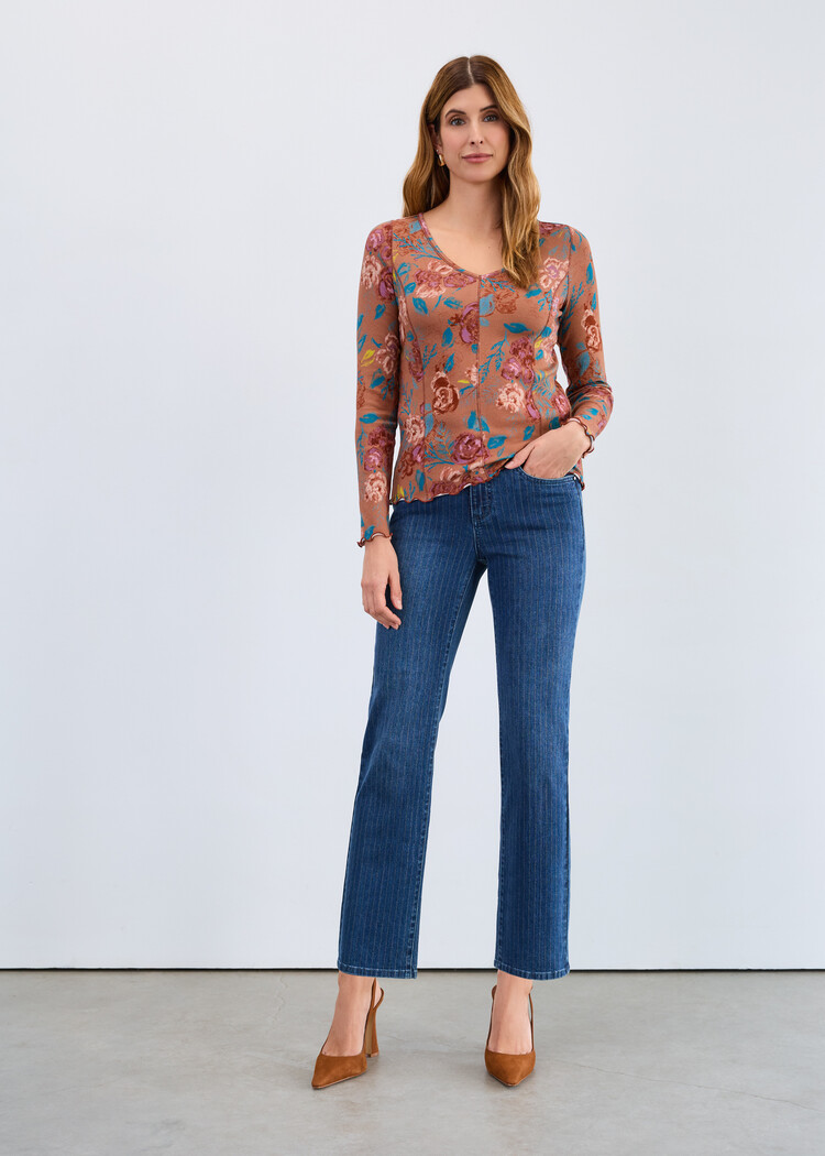French Dressing Jeans French Dressing Long Sleeve V Neck Top 3461161