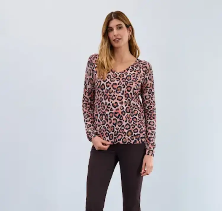 French Dressing Jeans French Dressing V Neck Pointelle Long Sleeve Sweater 1542314