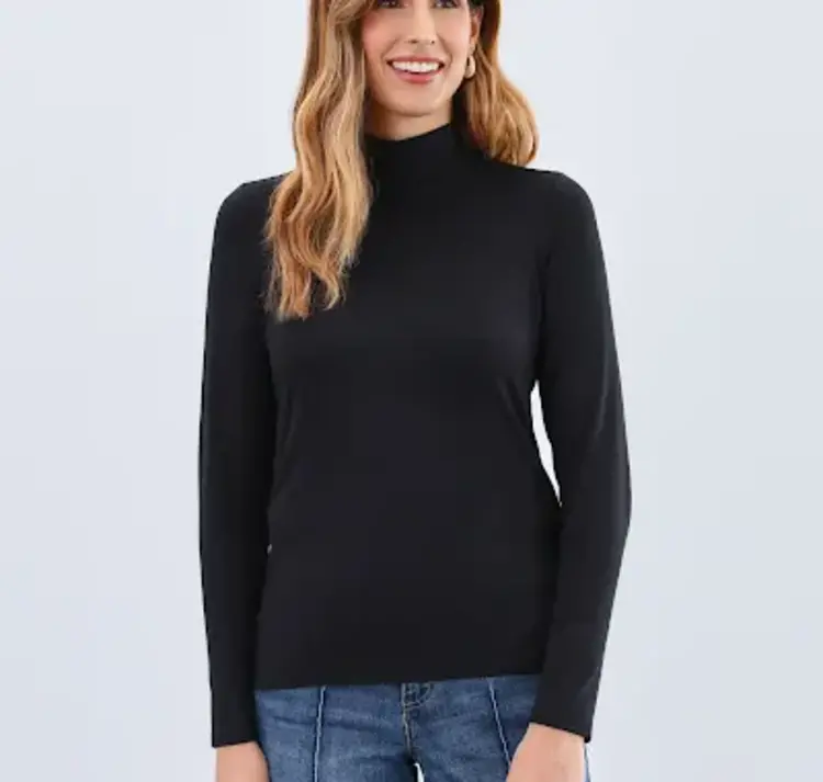 French Dressing Jeans FDJ Long Sleeve Mock Neck Top 3056756