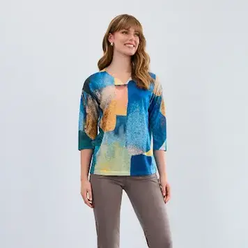 French Dressing Jeans French Dressing Jeans 3910451 Drop Shoulder Notch Neck Top