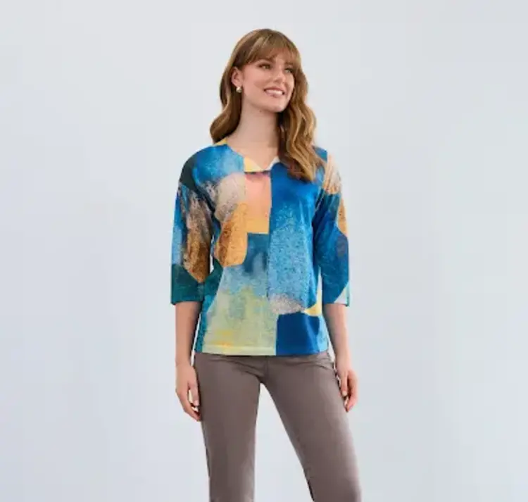 French Dressing Jeans French Dressing Jeans 3910451 Drop Shoulder Notch Neck Top