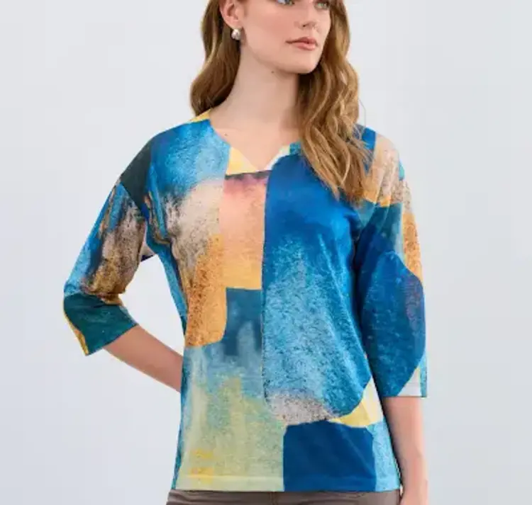 French Dressing Jeans French Dressing Jeans 3910451 Drop Shoulder Notch Neck Top