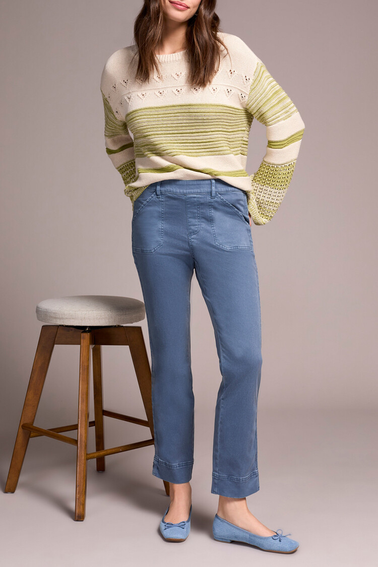 Tribal Tribal Pull On Ankle Pant W/Side Leg Tape DTL 2305O