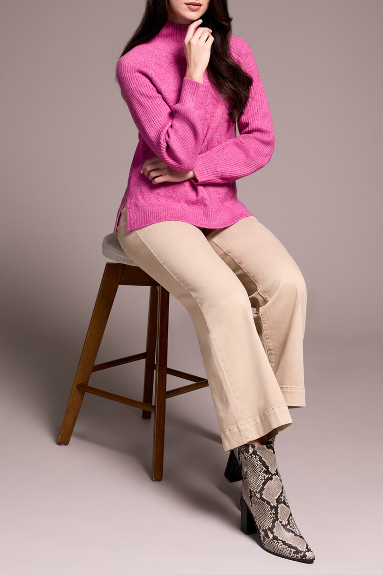 Tribal Tribal L/S Mock Neck Sweater 2322O