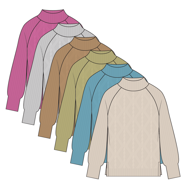 Tribal Tribal L/S Mock Neck Sweater 2322O