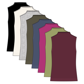 Tribal Tribal Sleeveless Mock Neck Top 1561O