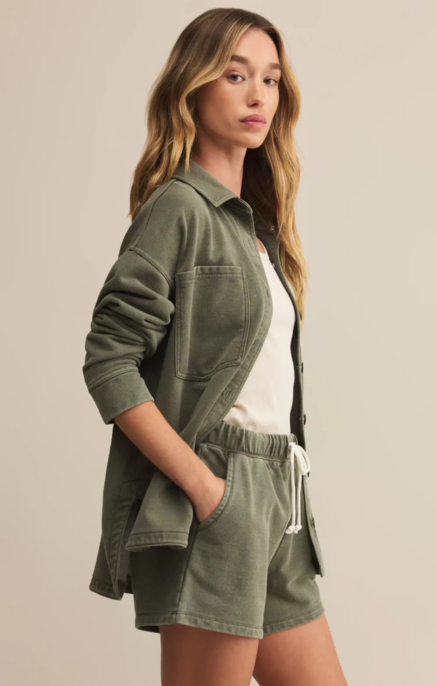Z Supply All Day Knit Denim Jacket ZJ253869 - Main Street