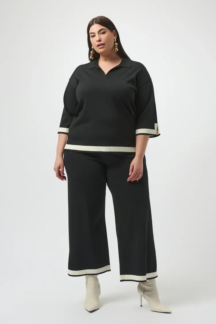 Joseph Ribkoff Joseph Ribkoff Sweater Knit Colour Block Culotte Pants 253910