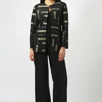 Joseph Ribkoff Joseph Ribkoff Scuba Leatherette Collarless Jacket 253929