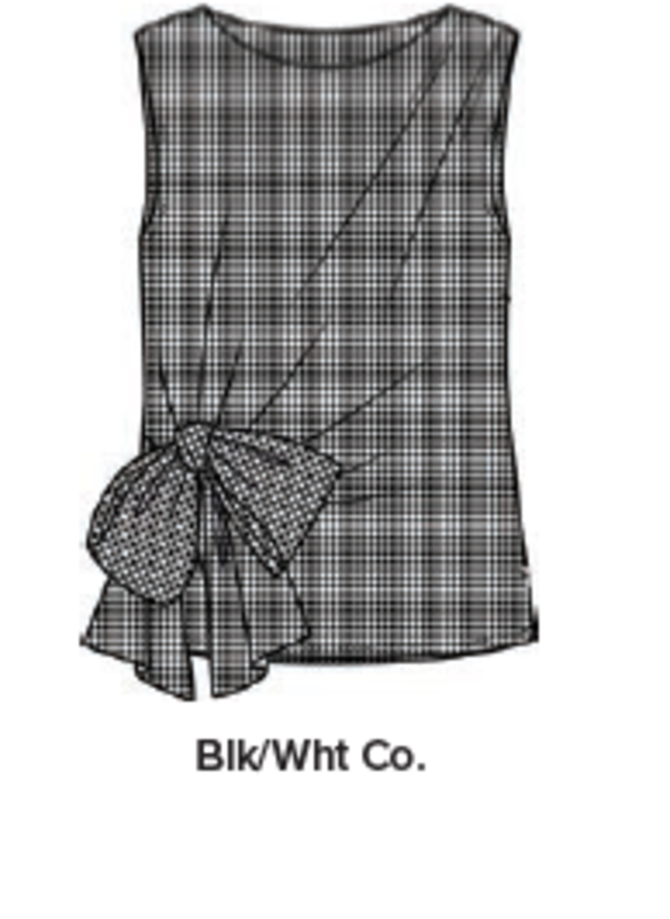 Renuar Renuar Sleeveless Gingham  Top with Side Tie