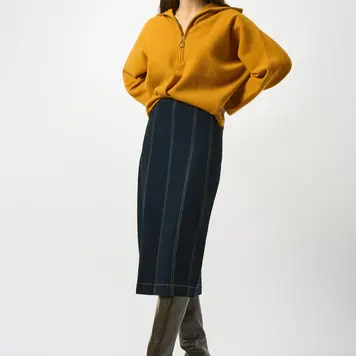 Joseph Ribkoff Joseph Ribkoff 253996 Stretch Denim Panelled Pencil Skirt