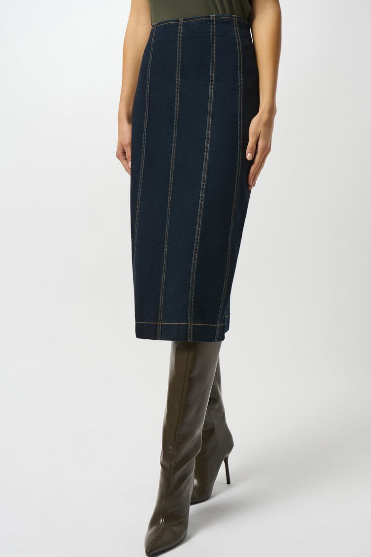 Joseph Ribkoff Joseph Ribkoff 253996 Stretch Denim Panelled Pencil Skirt