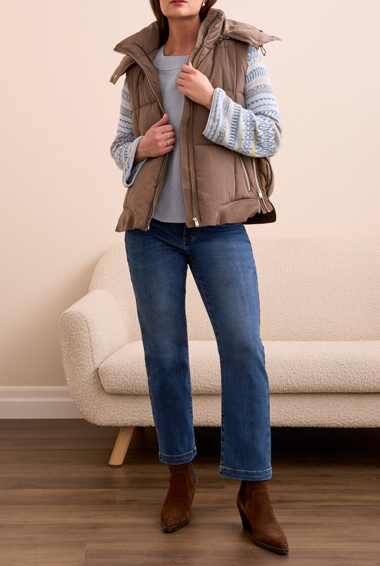 Tribal Tribal Quilted Vest with Removeable Hood 2247O