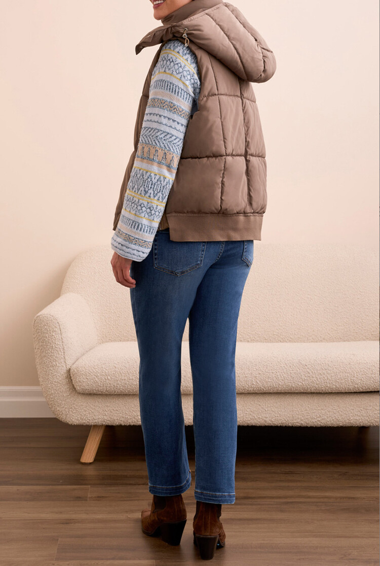 Tribal Tribal Quilted Vest with Removeable Hood 2247O