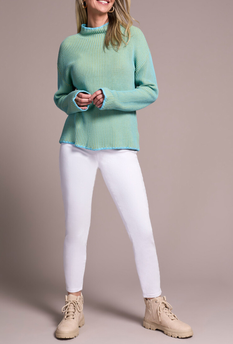 Tribal Tribal 2255O Long Sleeve Funnel Neck Sweater