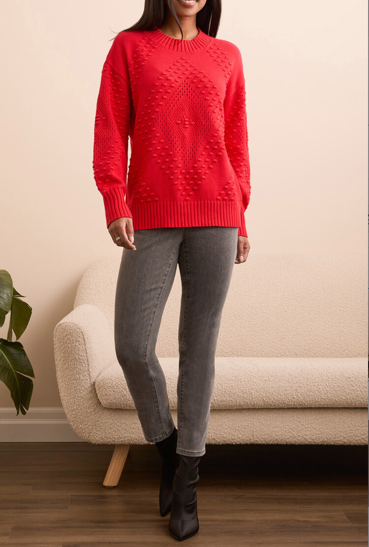 Caracol Tribal Long Sleeve Crew Neck Sweater 2299O