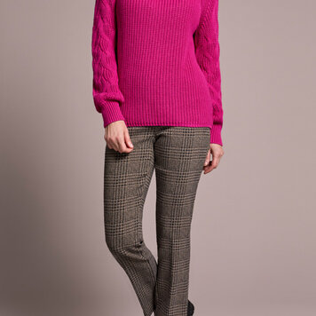 Tribal Tribal Long Sleeve Cable Mock Neck Sweater 2256O