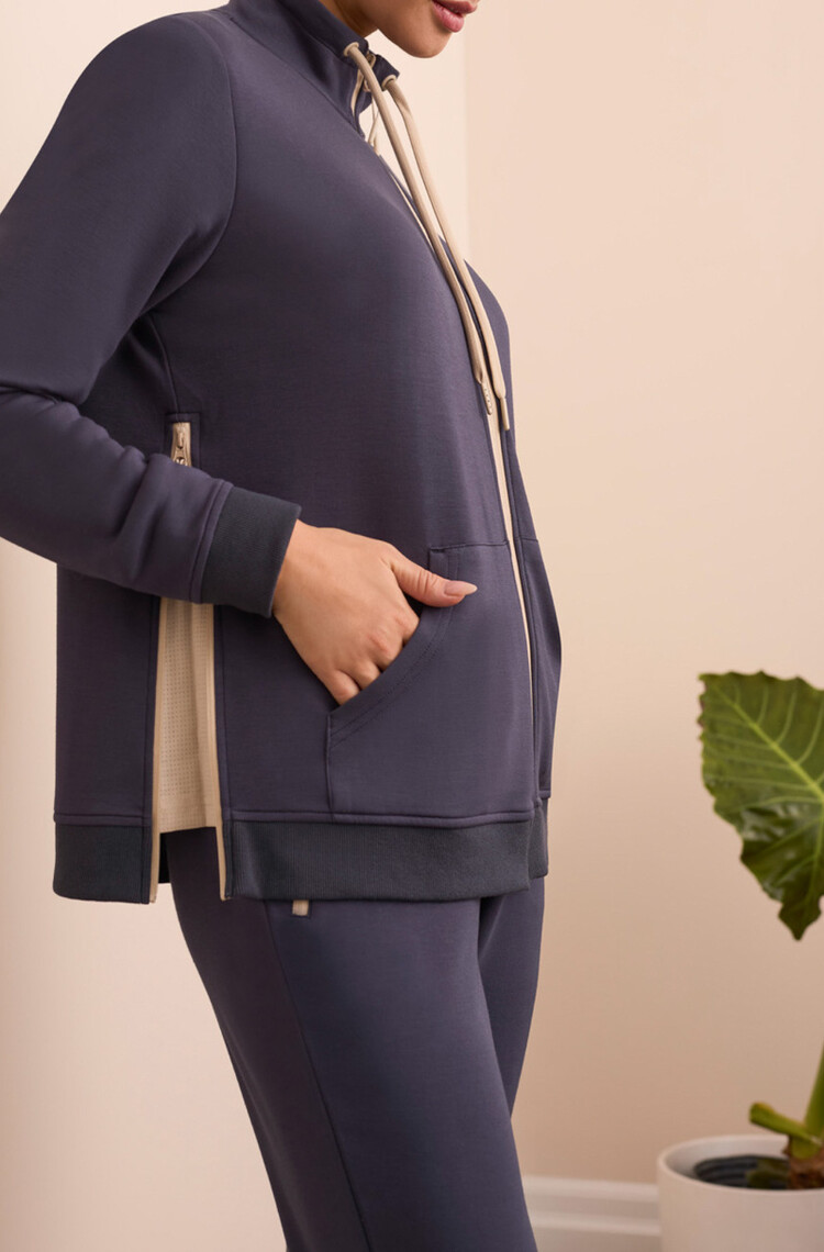 Tribal Tribal Long Sleeve Mock Neck Cardigan 2064O