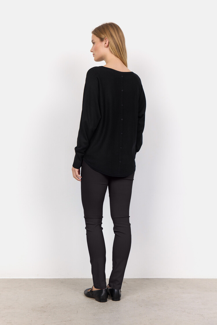 Soya Concept Soya Concept Dollie 620 Knit Round Neck Sweater W/ Button Detail Down Back