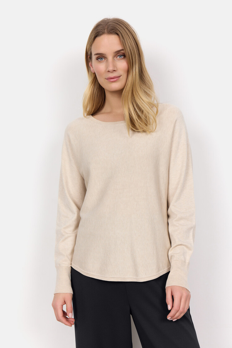Soya Concept Soya Concept Dollie 620 Knit Round Neck Sweater W/ Button Detail Down Back