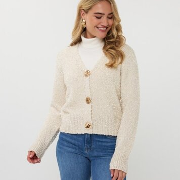 Esqualo Esqualo Long Sleeve Cardigan W/ Fancy Button Detail F2502538