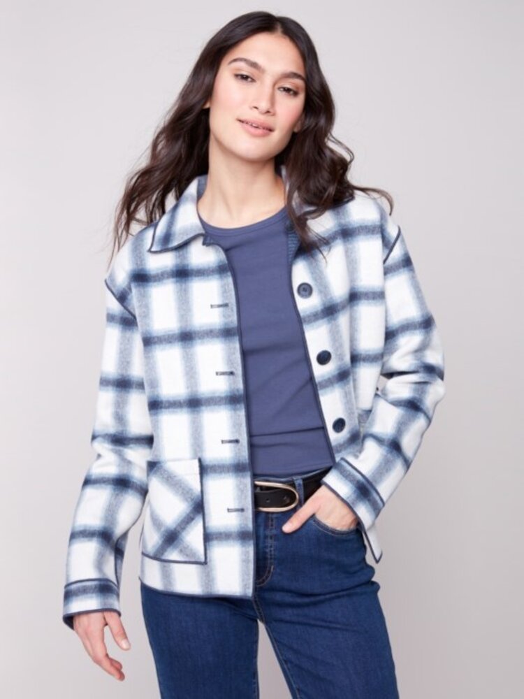Charlie B Charlie B Reversible Plaid Jacket C6185Y
