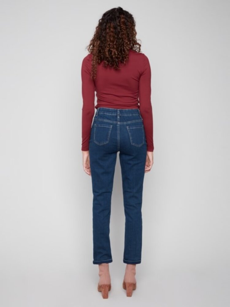 Charlie B Charlie B Cuffed Hem Slim 5 Pocket Stretch Denim Pants C5309Y