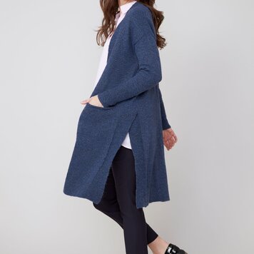 Renuar Renuar Long Knit Open Front Cardigan W/ Pockets R6903