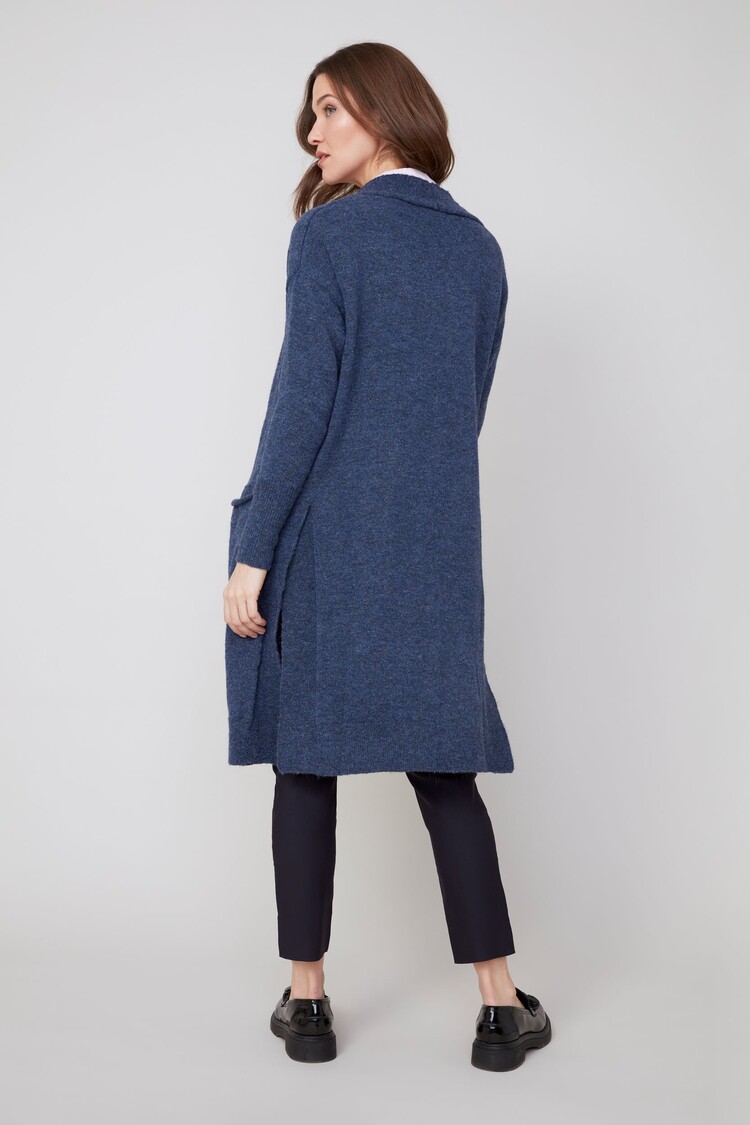 Renuar Renuar Long Knit Open Front Cardigan W/ Pockets R6903