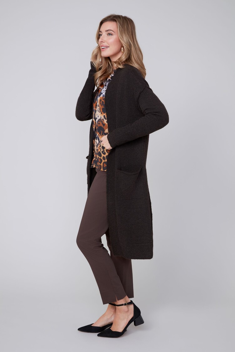 Renuar Renuar Long Knit Open Front Cardigan W/ Pockets R6903