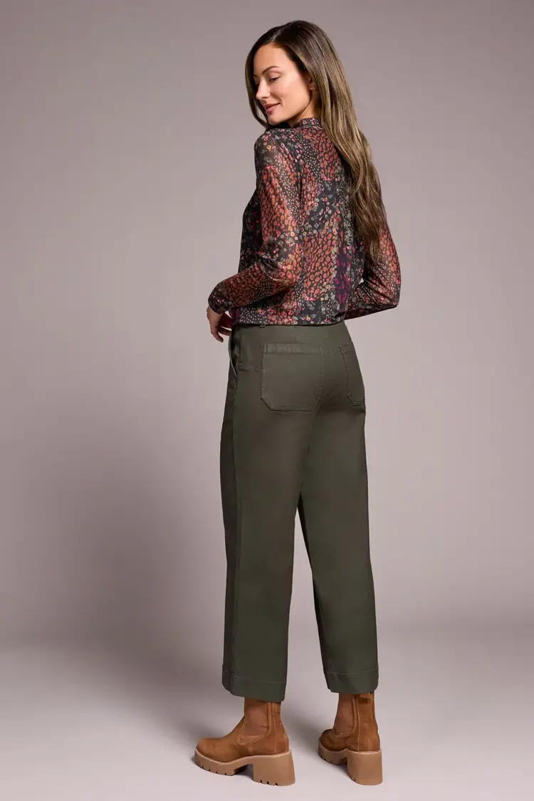 Tribal Tribal Sophia Curvy Button Fly Wide Crop Jeans 5896O