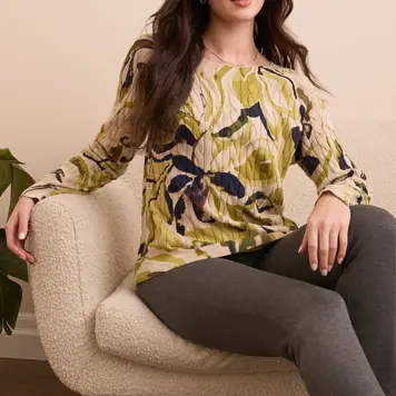 Tribal Tribal Long Sleeve Crewneck Sweater 2383O