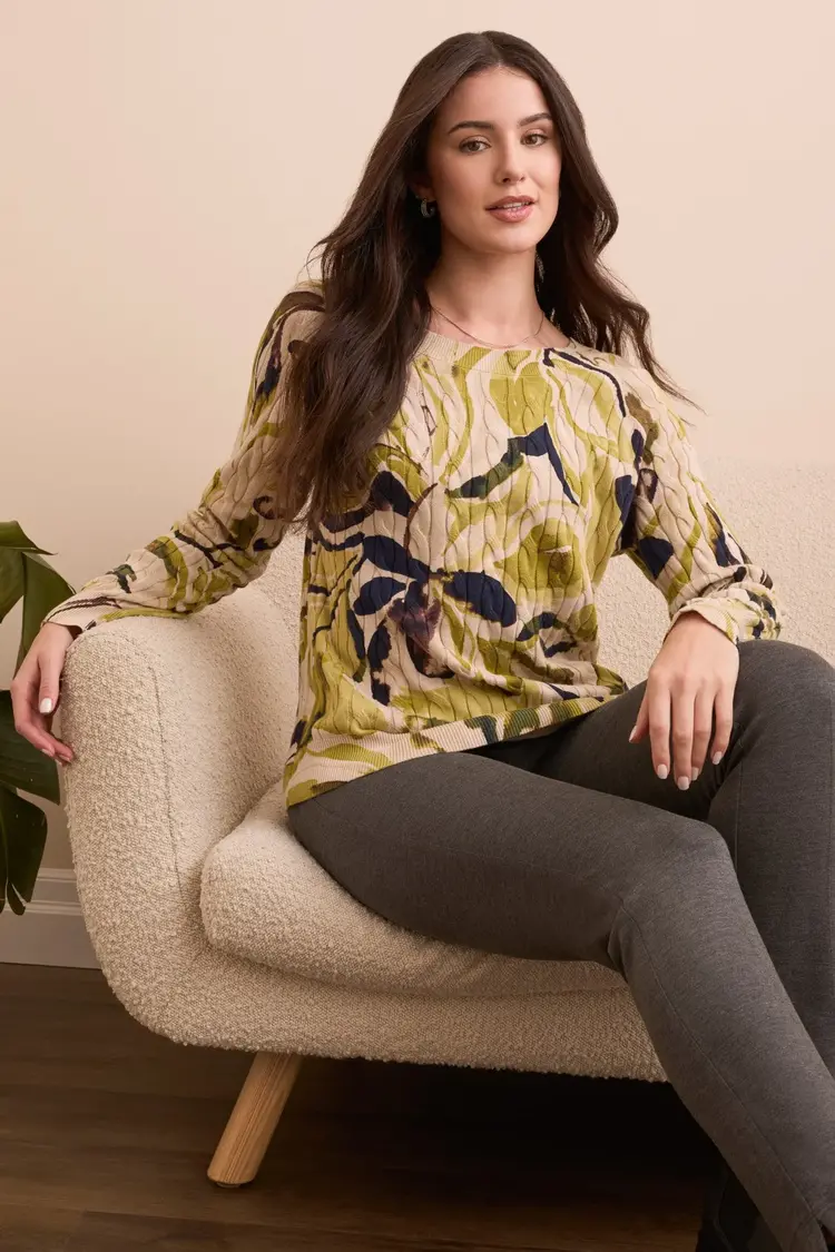 Tribal Tribal Long Sleeve Crewneck Sweater 2383O