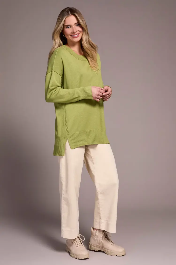 Tribal Tribal Long Sleeve Crewneck Tunic Sweater 2394O