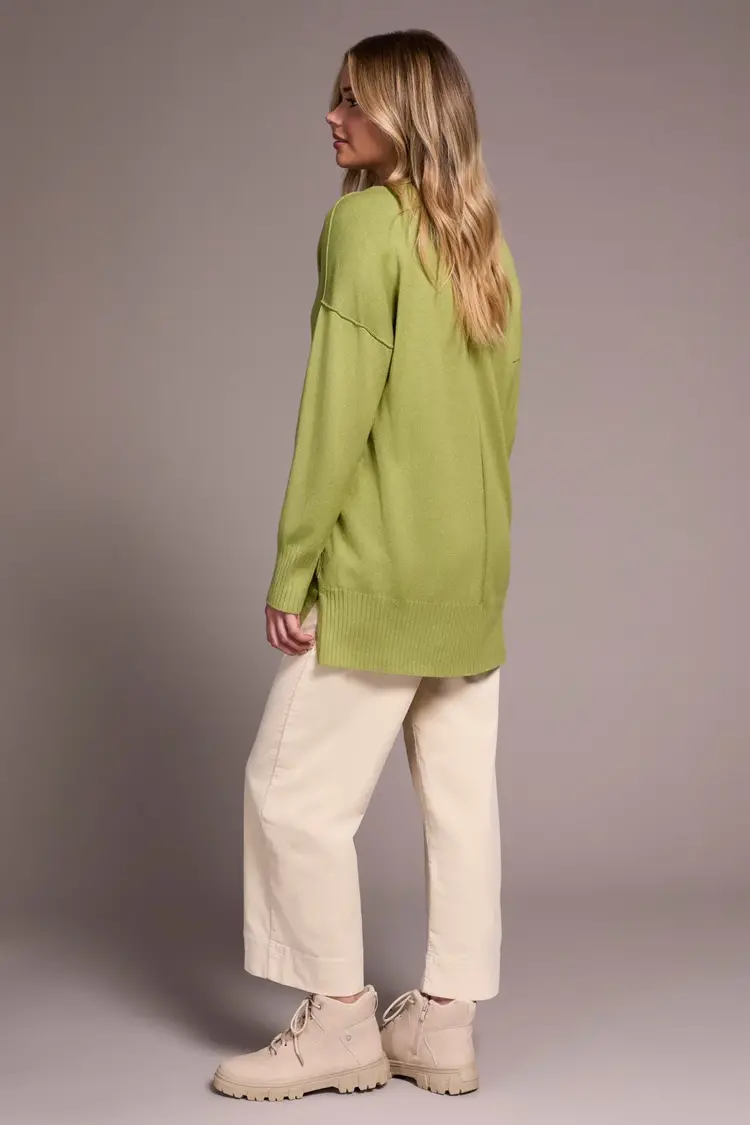 Tribal Tribal Long Sleeve Crewneck Tunic Sweater 2394O