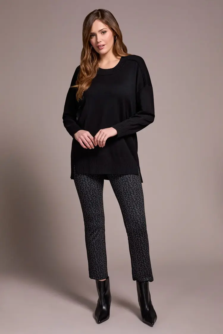 Tribal Tribal Long Sleeve Crewneck Tunic Sweater 2394O