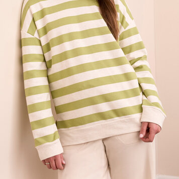 Tribal Tribal 2340O Long Sleeve Crew Neck Top w/ Ribbed Detail