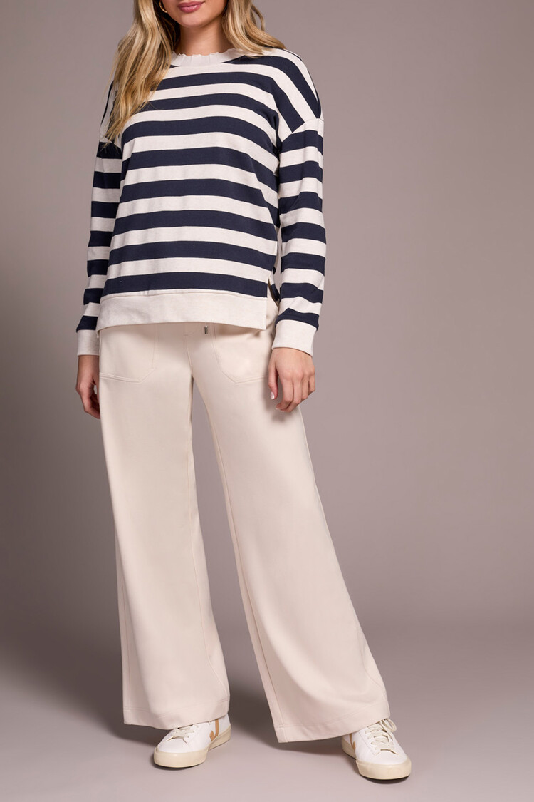 Tribal Tribal 2340O Long Sleeve Crew Neck Top w/ Ribbed Detail