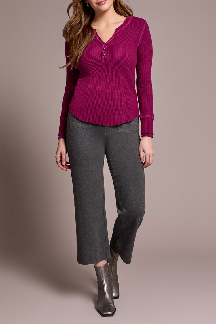 Tribal Tribal Henley Top with Buttons 5899O