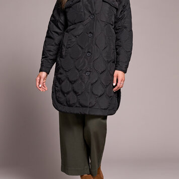 Tribal Tribal Long Quilted Button Front Jacket 5576O