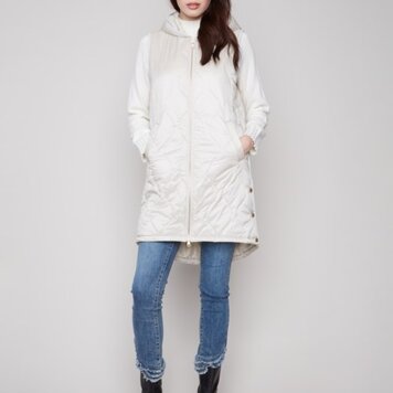 Charlie B Charlie B Pearlized Puffer Long Vest C6365