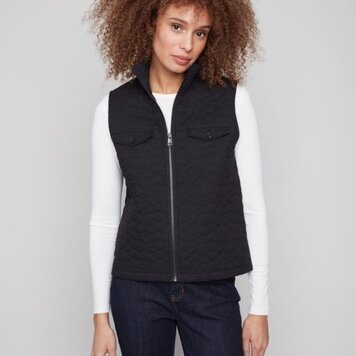 Charlie B Charlie B Floral Quilted Puffer Vest C6371P