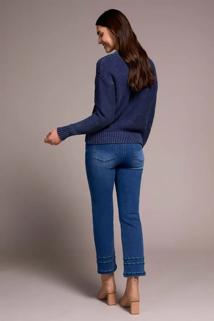 Tribal Tribal 5904O Button Front Sweater Cardigan w/ Special Wash